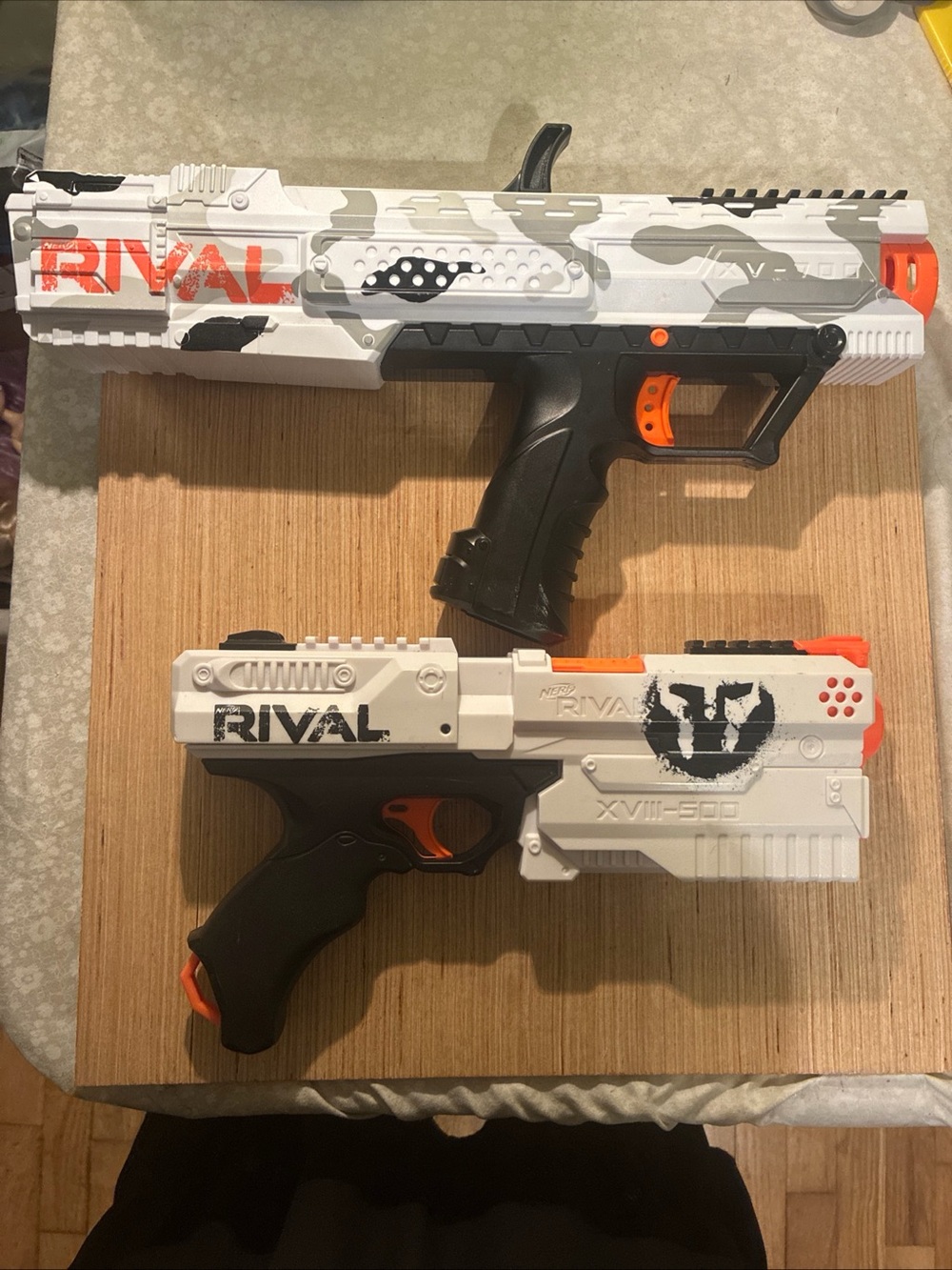 Nerf Rival White & Black Blaster Pair with Orange Accents